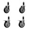 Service Caster 5'' Black Poly Swivel 1-1/4'' Expanding Stem Caster Set 2 Total Lock Brakes, 4PK SCC-EXTTL20S514-PPUB-BLK-2-S-2-114 - alternate 1